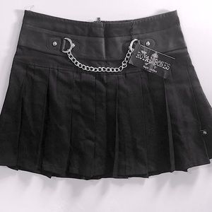 ☠️ ROYAL BONES ☠️ Front Chain Pleated Skirt